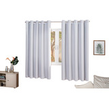 Cortina Blackout Tecido Janela 4,00x1,40 Corta Luz Quarto Cor Gelo