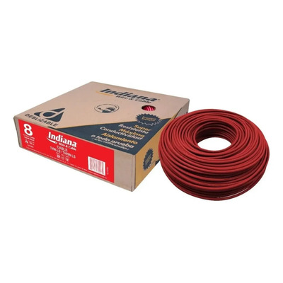 Caja De Cable 100 Mts Thw-ls Indiana Calibre 8 100% Cobre Cubierta Rojo | Envío gratis