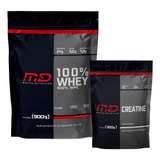 100% Whey Md Refil 900g (24g Proteina) + Creatina 300g Pura