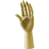 Mano Derecha Articulada De Hombre En Madera 30 Cm Maniqui