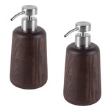 Dispensador Jabon Liquido (2 Piezas) Dispenser Baño Madera