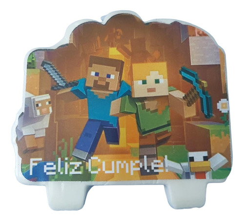 Minecraft Vela Para Cotillón Cumpleaños Fiestas 