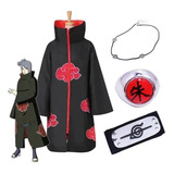 Para Naruto Akatsuki Capa De Cosplay+anillo+diadema+collar