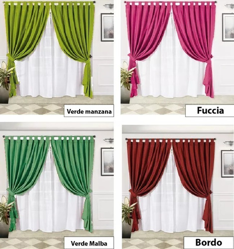 Cortina Alexandra Doble Con Voile 2 Paños De 1.40 X 2.10m Cs