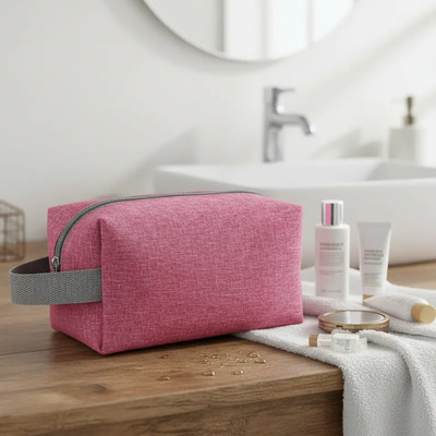 Cosmetiquera Bolsita Lapicera Neceser Poliéster Var Colores Rosa Lisa