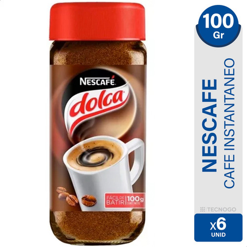 Nescafe Dolca 100g Cafe Instantaneo Sin Grumos Unidad X6