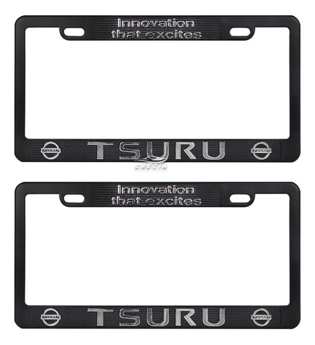 Par De Marcos Porta Placas Letra Cromada Universales Tsuru