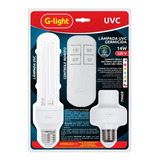 Kit Lâmpada Germicida Uvc 14w E27 Combate Vírus Bactérias Cor Da Luz Azul Voltagem 220v