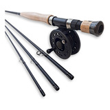 Combo Caña Line Gg #6 Mas Reel Gg Serie Gb Pesca Con Mosca 