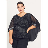 Blusa Fiesta Mujer Brillos Talle Especial