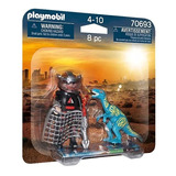 Playmobil Duo Pack 70693 Dinosaurio Velociraptor Y Saqueador