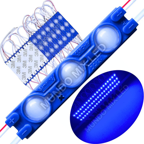 1500pçs Módulo Led 7025 12v 1,7w 3-led Azul Royal Lente 160º