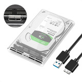 Case Gaveta Hd Externo Usb 3.0 Sata Transparente Portátil