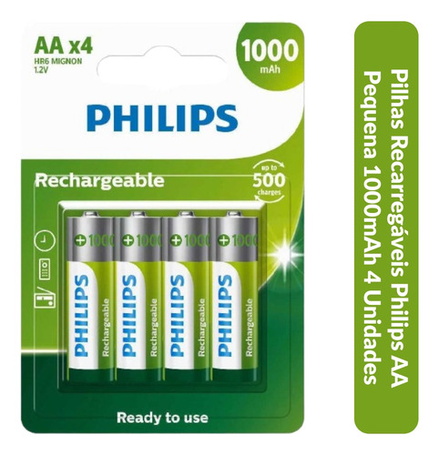 4 Pilhas Pequena Aa Recarregável 2a Com Comum Normal