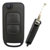 Carcasa Control Remoto Llave Plana Mercedes Benz 2 Botones