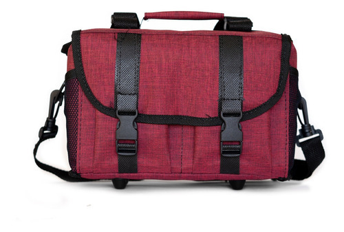 Bolso Semi Rigido Grande Para Fotografía Premium Melange Color Rojo