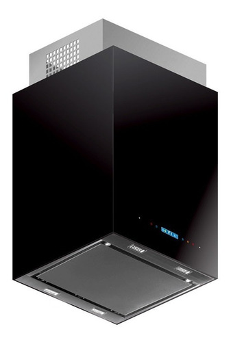 Extractor Purificador De Cocina Llanos Touch Qubix Cristal Ac. Inox. Y Cristal Isla 588mm X 1200mm Acero Y Negro 220v