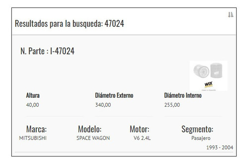 Filtro De Aire Mitsubichi Space Wagon V6 2.4l 93 Al 04 I-470 Foto 4
