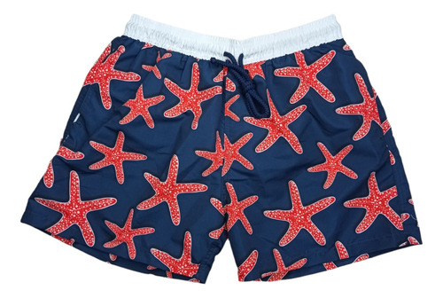 Bañador Hombre Y Niño Estrellas De Mar Pantalonetas Grey