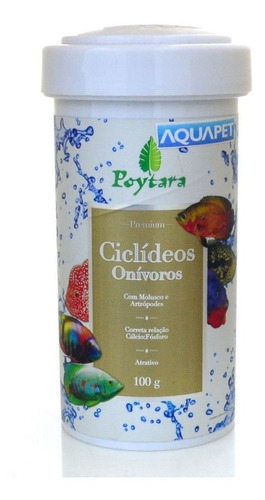 Racao Para Peixe Ciclideos Onivoros 100g Poytara