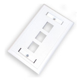 Face Plate Tapa 3 Puertos Rj45 Encastre Jack Ethernet Glc