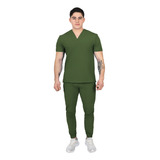 Jogger Pijama Quirúrgica Hombre Antifluidos Verde Militar