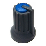 100 X Knob Potenciômetro Eixo Estriado 6mm Ka481-2 Azul 
