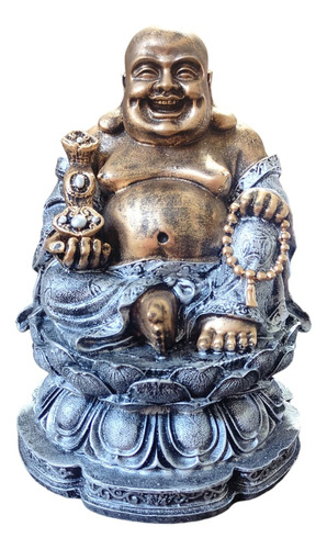 Buda Chines Grande Flor De Lotus - Resina Hindu 