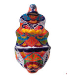 Fuente De Pared Cerámica Tipo Talavera C/ Bomba 55x28 Cm M4