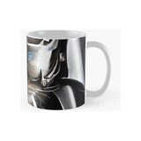 Taza Retrato De Gato En Armadura Samurai Futurista Calidad P