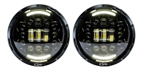 Faro Hiper Led Redondo 7 Pulgada Ojo Blanco Ambar Jeep