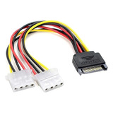 Cabo Y Adaptador 1 Sata Macho Para 2 Ide Molex Fêmea 004