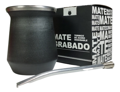 Mate De Acero Inoxidable Tipo Stanley + Caja Y Bombilla