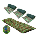 3 Colchonetes Camping Solteiro Trilha Pesca Camuflado