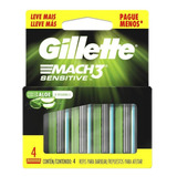 Carga Gillette Mach3 Sensetive Embalagem Com 4 Unidades