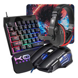 Combo Gamer Teclado Mouse Headset Pad Pc/notebook/console