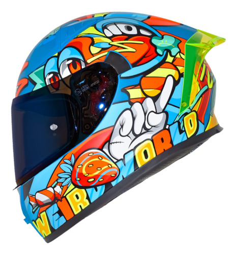 Casco Para Moto Talla S Weird Azul 526sp Shaft