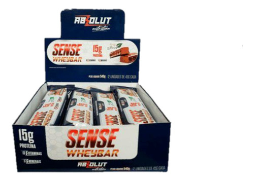 Barra De Proteina Sense Bar Absolut Nutrition - Cx Com 12un