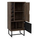 Mueble Bar 6 117x53x41 Rst Coñac Negro