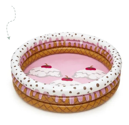 Piscina Infantil 390 Litros Inflavel Bestway Colorida Donuts Cor Rosa