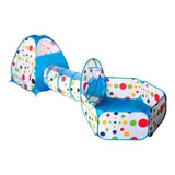 Carpa Piscina De Pelotas Con Tunel Castillo Niños Plegable Color Azul