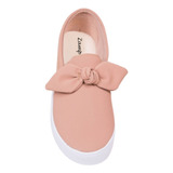 Sapato Tênis Feminino Slip On Nude Têxtil Barato Laço Top