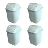 Pack 4 Basureros Plásticos De 10 Litros  Basurero Para Baño