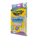 Marcadores Crayola Supertips Pastel Delgado 12 Pzas Lavables