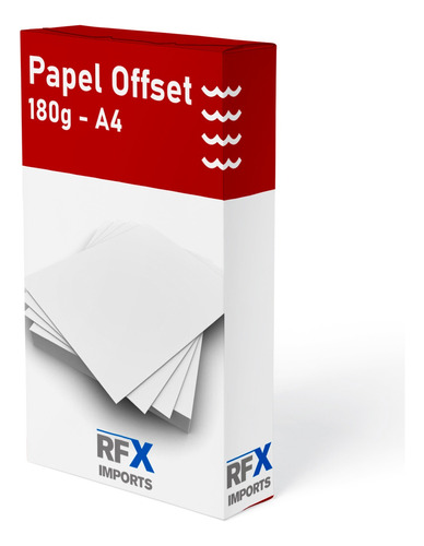 Papel Offset 180g Caixa Com 125 Folhas Tamanho A4 Branco