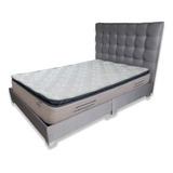 Combo Base + Espaldar Premium + Colchón Pillow Doble 140x190