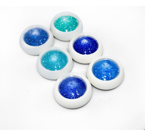 6 Glitter Decoração Nail Art Unhas Gel Manicure Brilho Kit