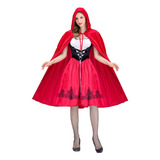 Little Red Riding Hood Vestido Cosplay Disfraz Para Mujeres A