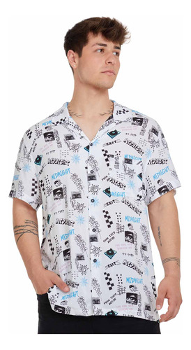 Camisa Guayabera Dibujos Night Blanco Hombre Fashion's Park