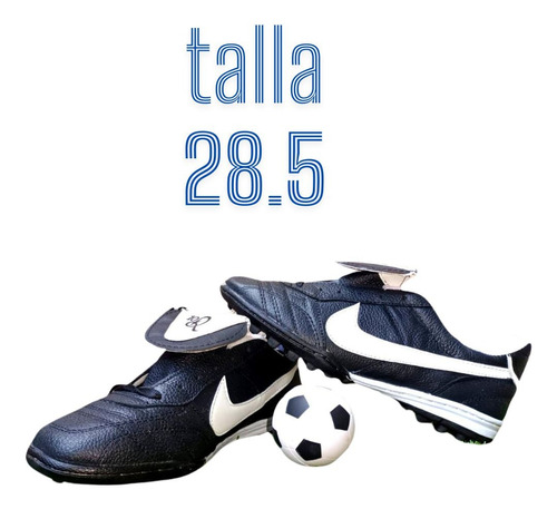 Tenis Suela Turf Mod. R10 Negro En Piel Talla 28.5